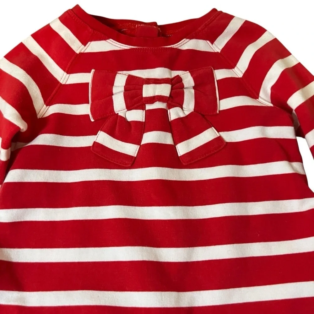 Gymboree | Kids Holiday Holly Berry Red Candy Cane Striped Fleece Dress -Size 3T
